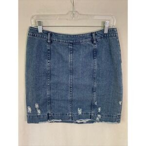Public School New York Women's Size Medium M Edgar Denim Jean Skirt Distressed
